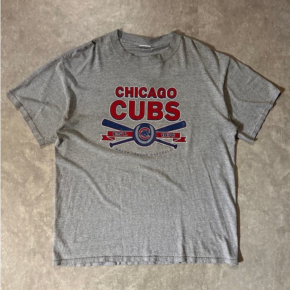 90's Vintage Chicago Cubs Grey T-Shirt -L
